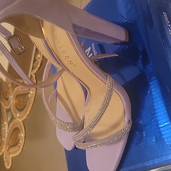 Rhinestone Lilac Block heels - Picture 2 of 4
